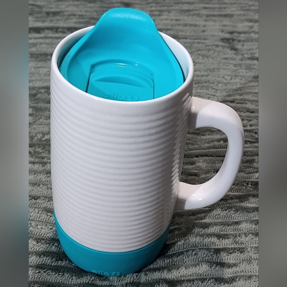 White and Blue Travel Mug - Picture 1 of 7